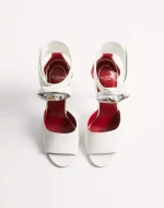 Valentino Drip Rose Kidskin Sandal With Crystals 105Mm - Image 5